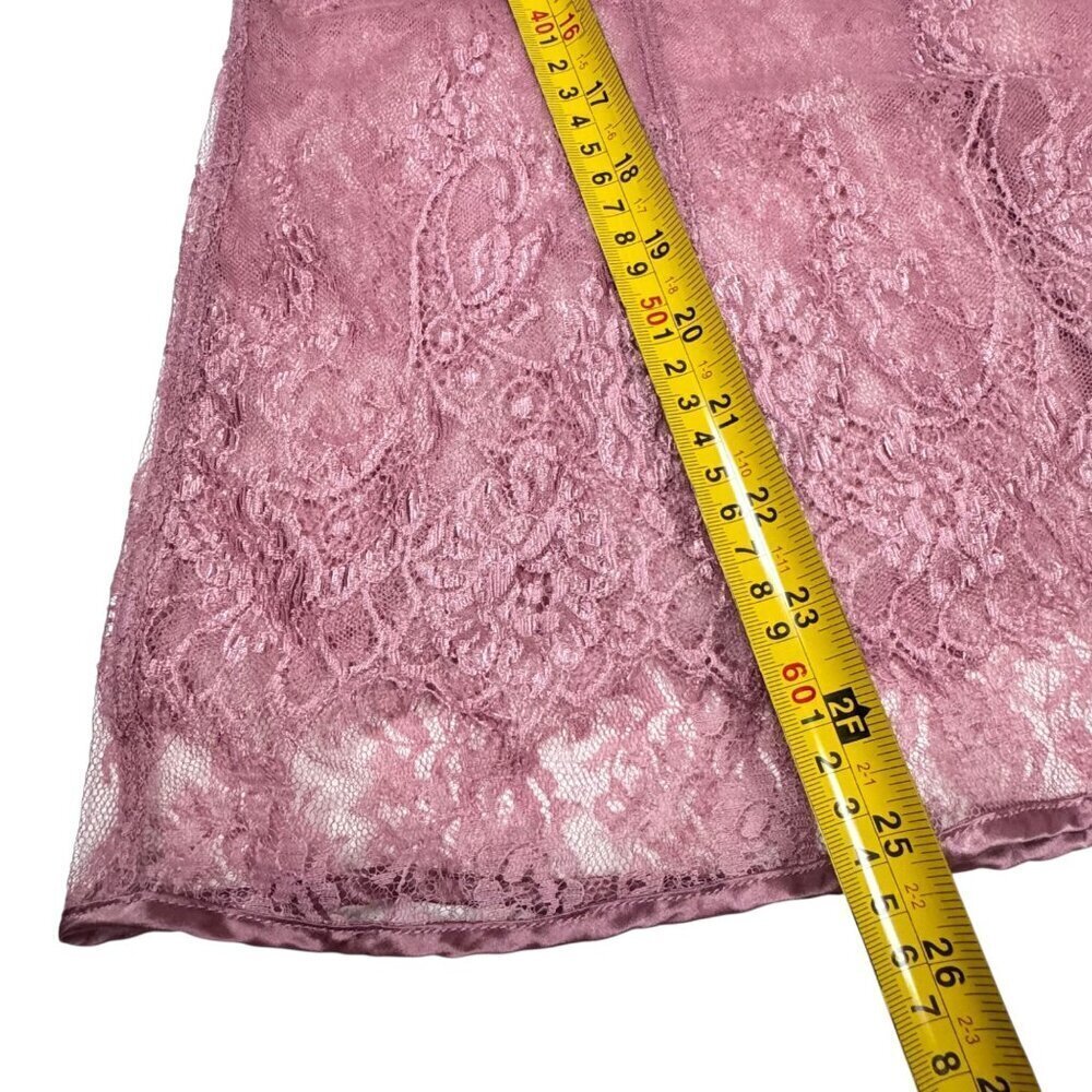 VTG Y2K Victoria's Secret Babydoll Dress Sz.M Pink Floral Lace Sheer Coquette - Picture 5 of 10